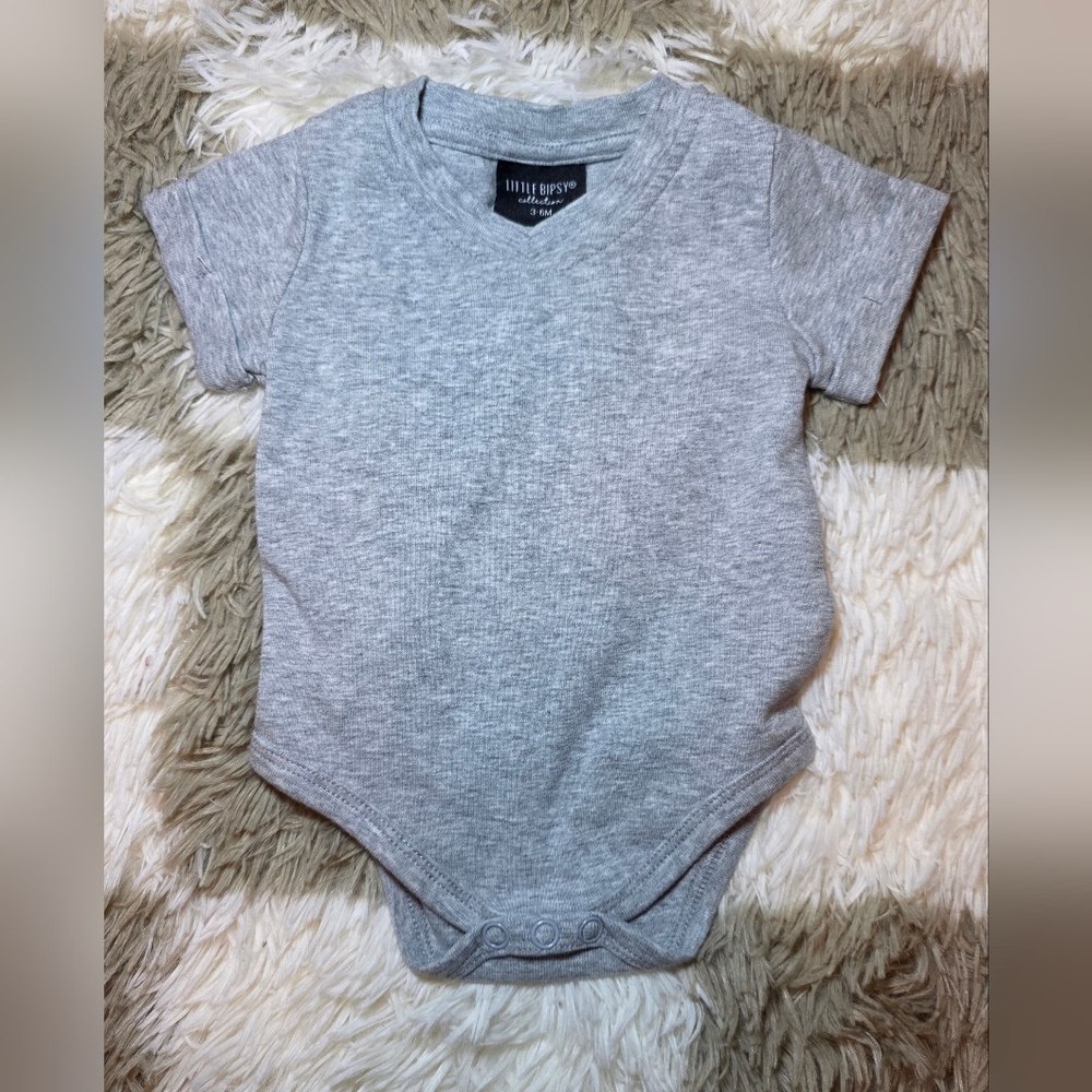 Little Bipsy Gray V-Neck Onesie